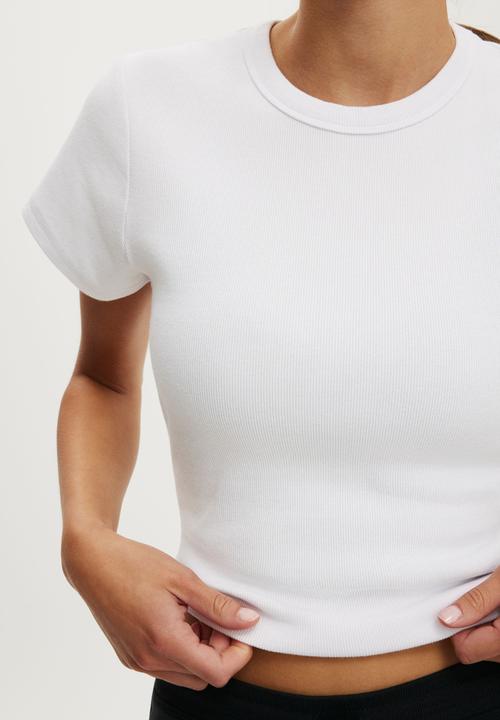 Cotton On - Active Rib Baby Tee - White