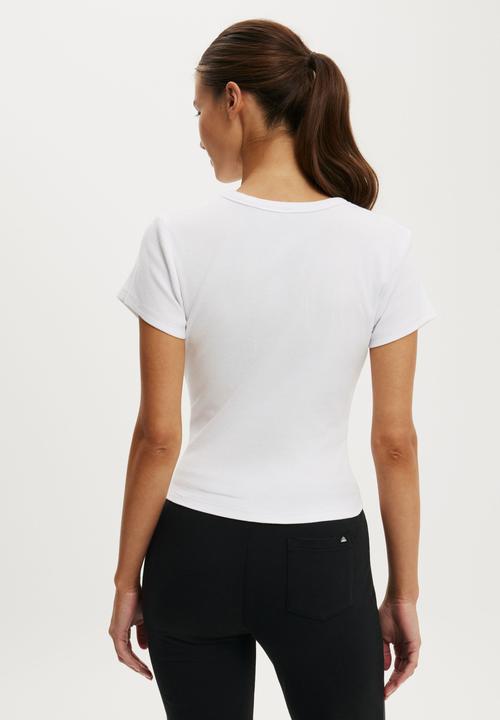 Cotton On - Active Rib Baby Tee - White