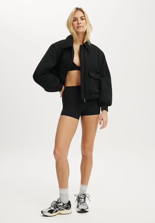 Cotton On - Collared Soft Touch Bomber - Black