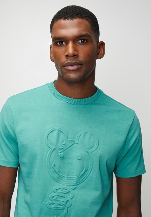 Ben Sherman - 3D Embossed Happy Bear 260g Tee Shirt - Aqua Teal
