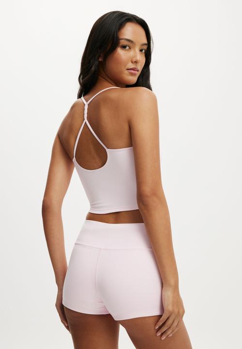 Cotton On - Ultra Soft Cropped Twist Back Tank - Cherry Dream