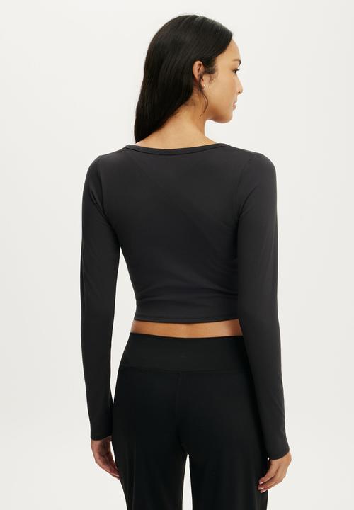 Cotton On - Ultra Soft Corset Long Sleeve - Black