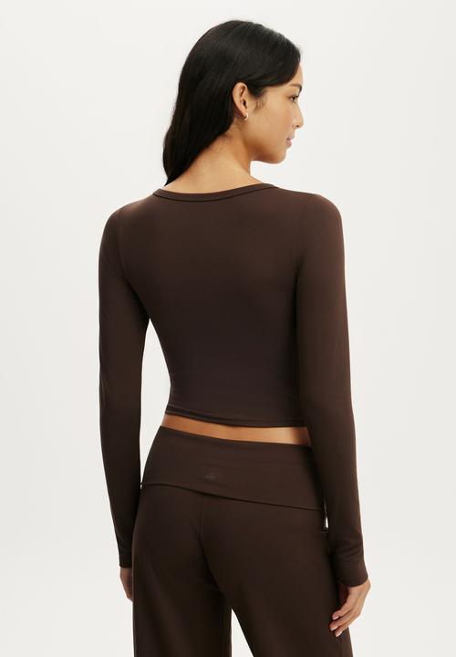 Cotton On - Ultra Soft Corset Long Sleeve - French Roast