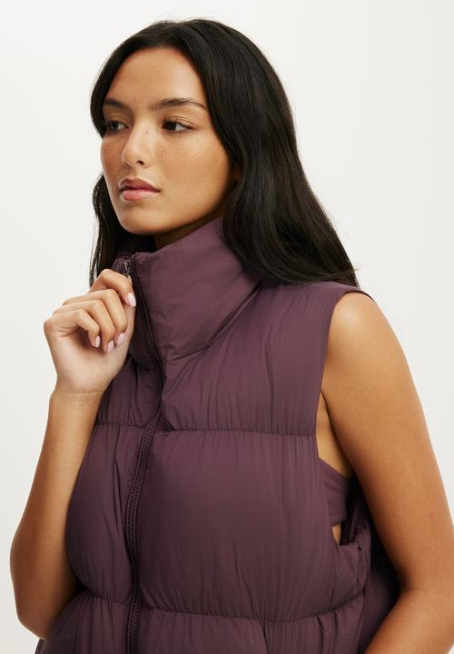 Cotton On - The Mother Puffer Vest - Choc Plum