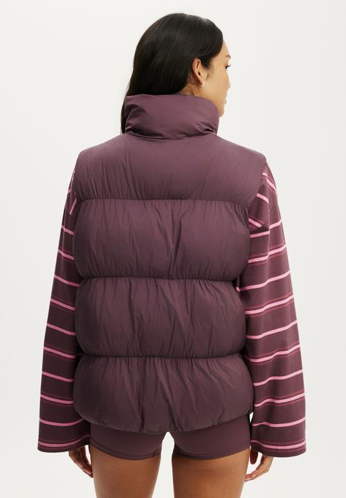 Cotton On - The Mother Puffer Vest - Choc Plum