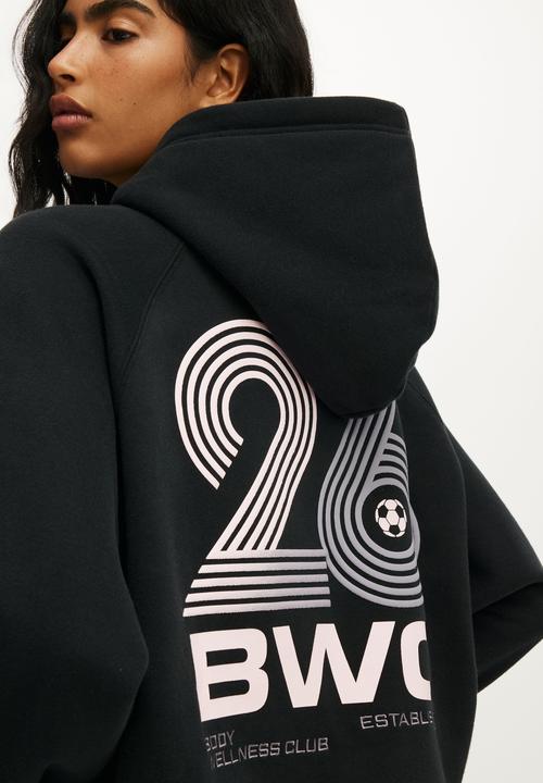 Plush Premium Graphic Raglan Hoodie - Black/Pitch Side