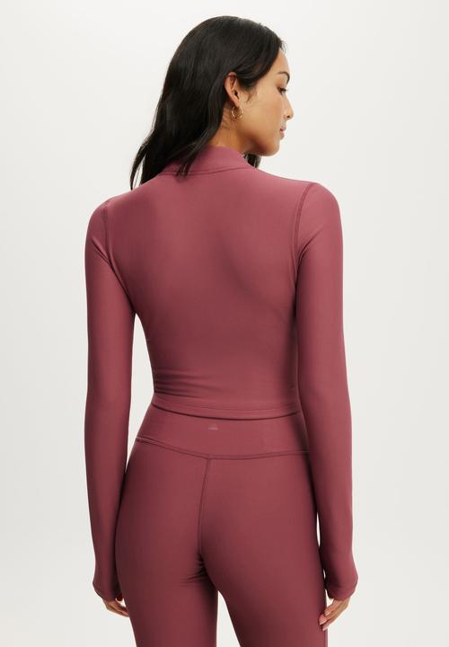 Cotton On - Active Fleece Lined Cropped Jacket - Dusty Rose