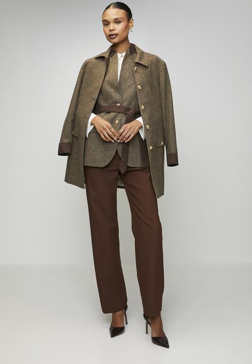 POLO - Wmn Cathy Sl Tweed Waistcoat - Brown