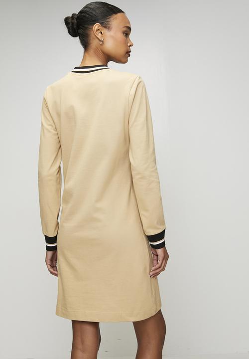 POLO - Wmn Cory Pique Long sleeve Dress - Camel