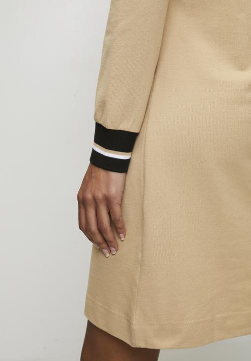 POLO - Wmn Cory Pique Long sleeve Dress - Camel