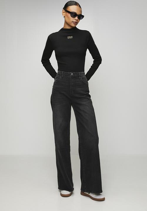 POLO - Wmn Luna Long sleeve Ribbed Sport T-shirt - Black