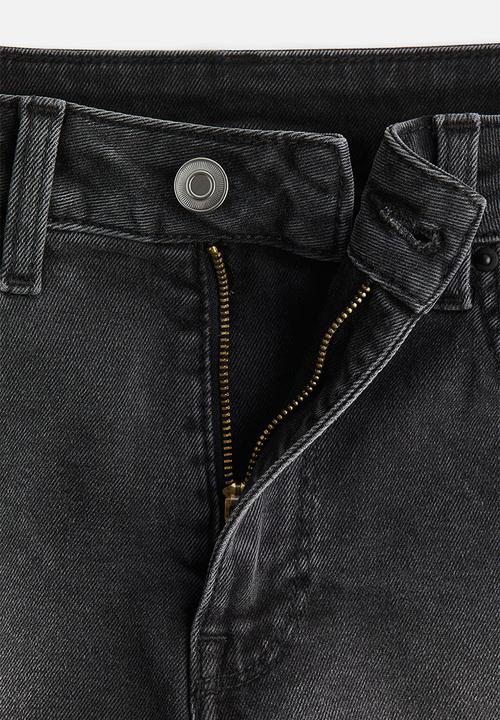 H&M - High denim shorts - dark grey