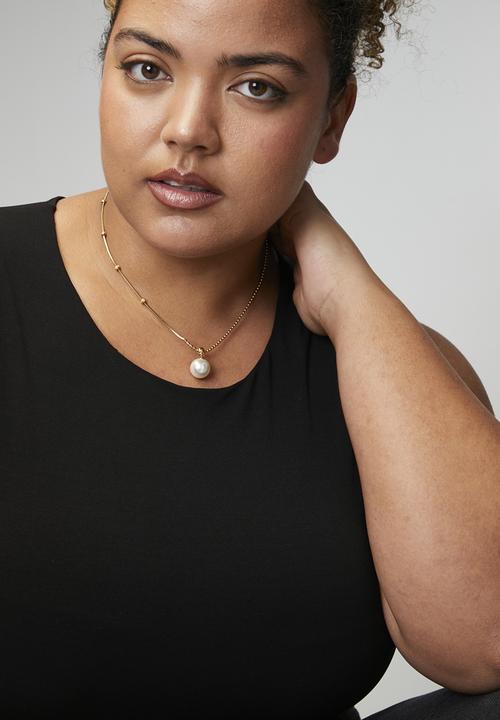 Zoe on Trend - Elegant pearl drop-necklace - gold