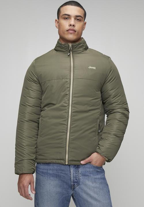 JEEP - Reversible Puffer Jacket  - Khaki & Stone