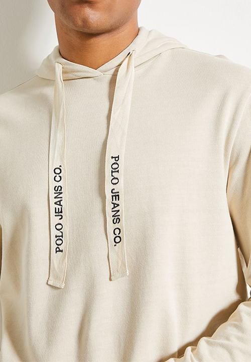 POLO - Mens Pjc Ls Hooded Sweat Top - Light Stone