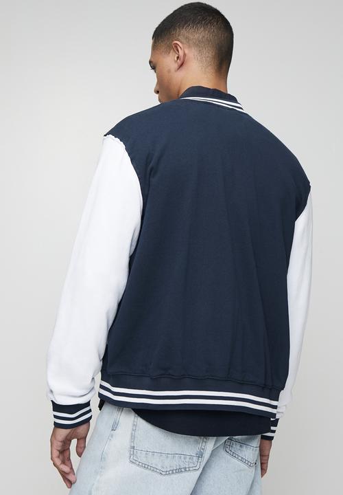 極美品　ADEAM　Varsity Jacket　42595　ネイビー　S Jersey Varsity Jacket - Navy