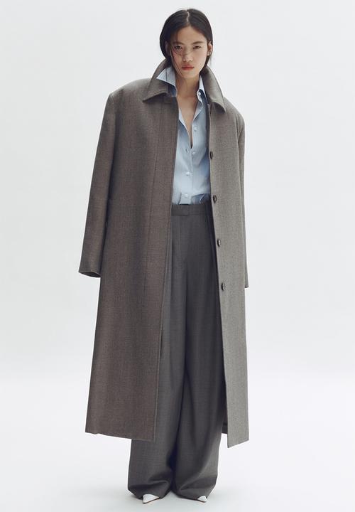 Wool car coat - dark grey - 1325276001
