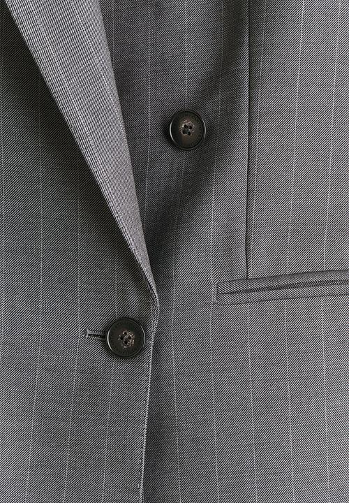 H&M - Stella McCartney H&M: Double-breasted wool blazer - grey/pinstriped