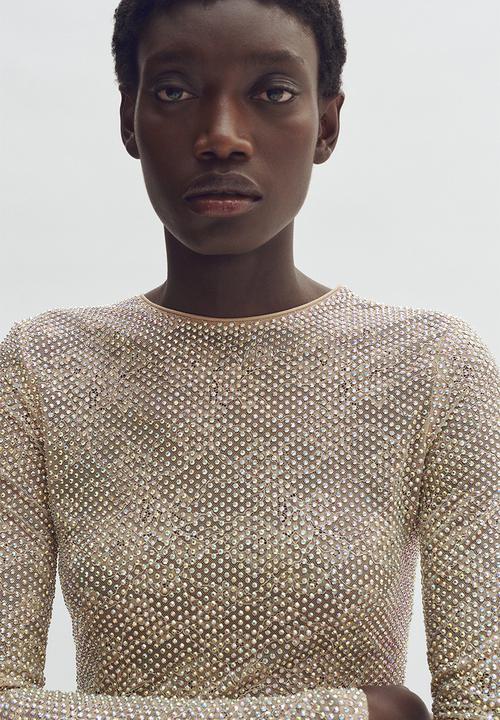 H&M - Stella McCartney H&M: Embellished lace mini dress - beige