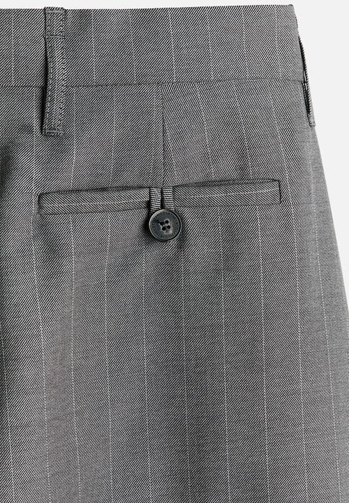 H&M - Stella McCartney H&M: Barrel-leg wool trousers - dark grey/pinstriped