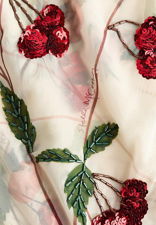 H&M - Stella McCartney H&M: Cherry-print mesh tube dress - cream