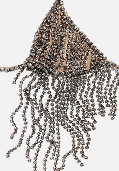 Stella McCartney H&M: Crystal-embellished bra top - beige - 1335164001
