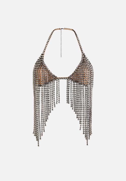 STELLAMcCARTNEY x  クリスタルエンべリッシュドブラトップ Stella McCartney H&M: Crystal-embellished bra top - beige - 1335164001