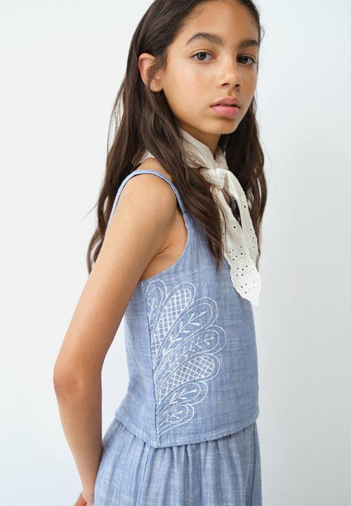 MANGO - Blouse SEASET - Medium Blue