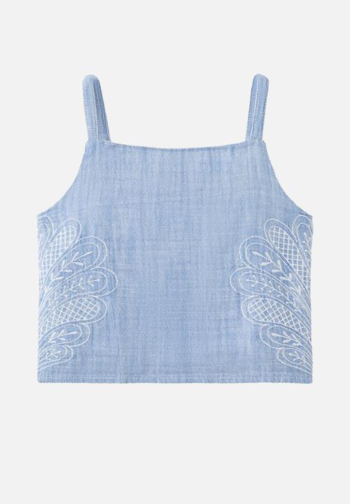MANGO - Blouse SEASET - Medium Blue