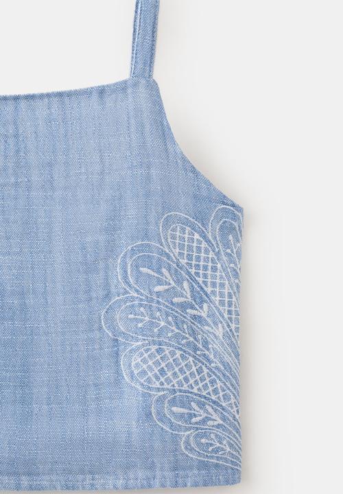MANGO - Blouse SEASET - Medium Blue