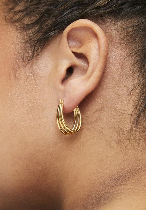 Zoe on Trend - Modern triple-hoop earrings - gold