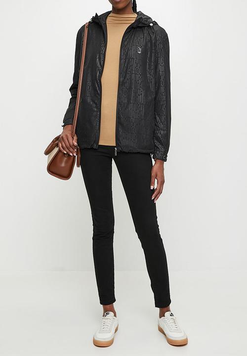 POLO - Women harper packable monogram jacket - black