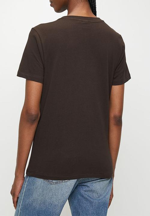 POLO - Women Casey short sleeve crest T-shirt - chocolate