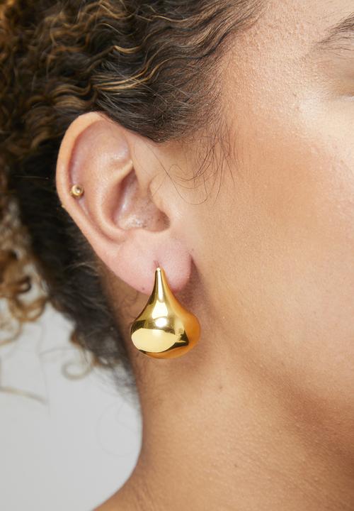 Zoe on Trend - Teardrop stud earrings - gold