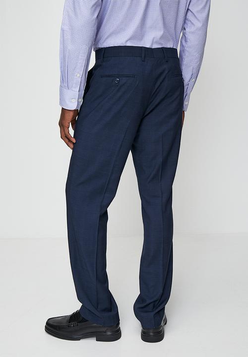 POLO - Franco Custom Fit Check Trouser - Navy