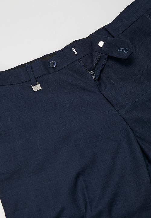 POLO - Franco Custom Fit Check Trouser - Navy