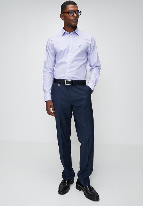 POLO - Franco Custom Fit Check Trouser - Navy