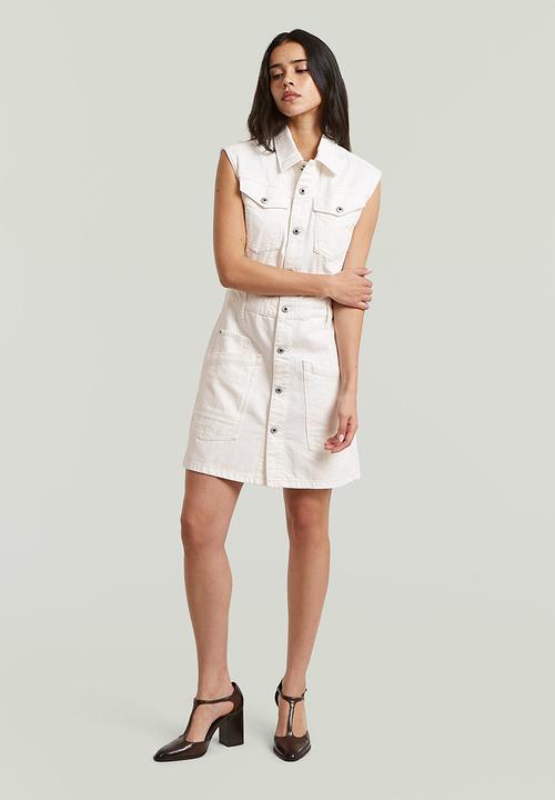 G-STAR - Cinch dress sleeveless wmn - ecru