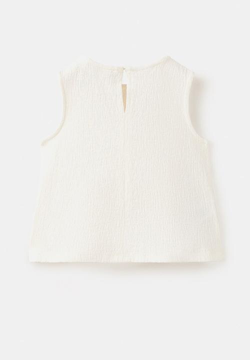 MANGO - T-Shirt TEXTUSET - Natural