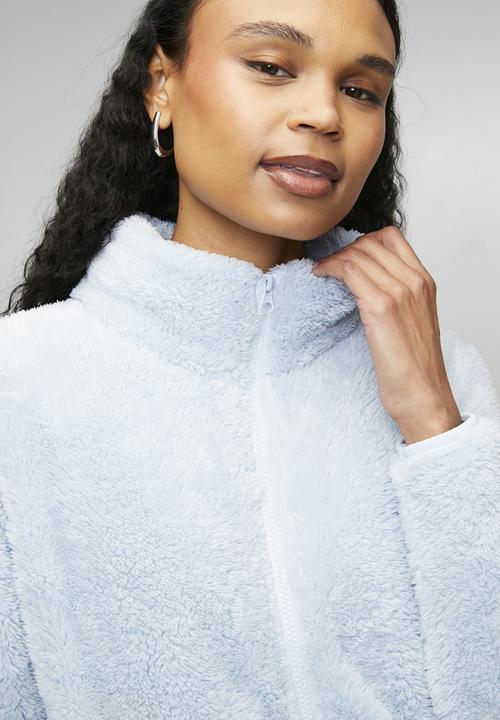 L/S Teddy Zip Hrouh Jacket - Pale Blue