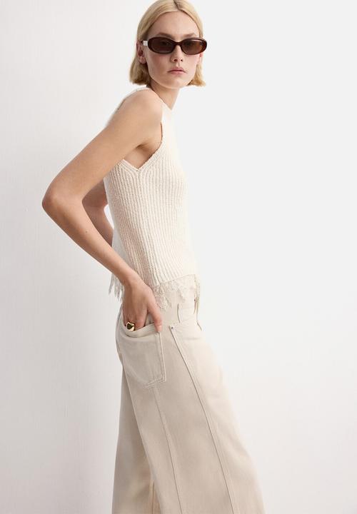 MANGO - Top bruma - light beige