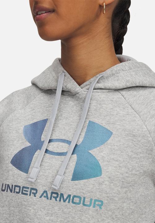Under Armour - UA Rival Flc Shimmer Hdy - Mod Gray Light Heather/Iridescent