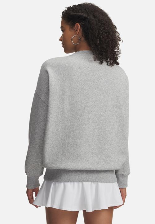 Under Armour - Rival Flc OS Varsity Crew - Mod Gray Light Heather/White
