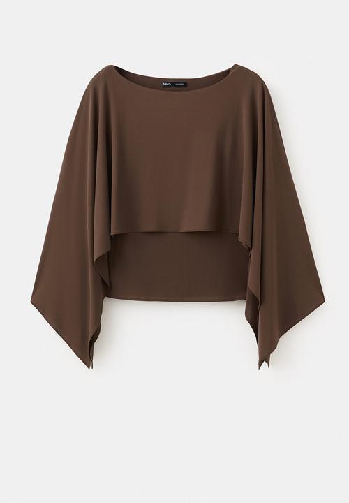 MANGO - Blouse lina - brown