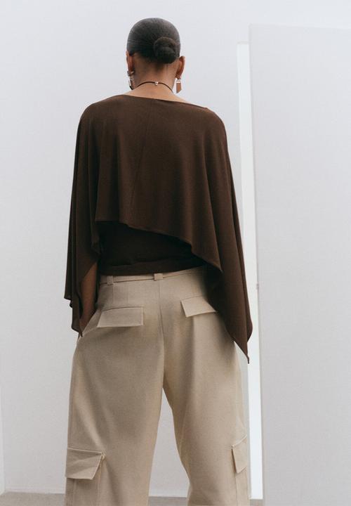 MANGO - Blouse lina - brown