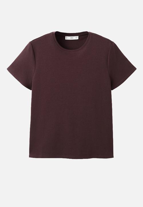 MANGO - T-shirt riti - dark red