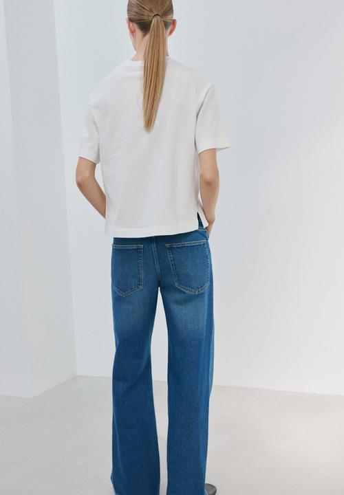 MANGO - T-shirt sita  -  white