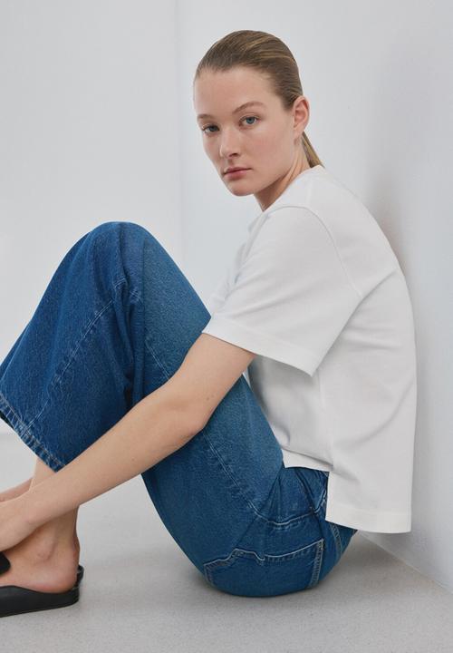 MANGO - T-shirt sita  -  white