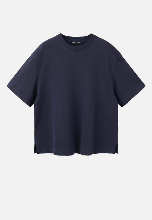 MANGO - T-shirt sita - navy