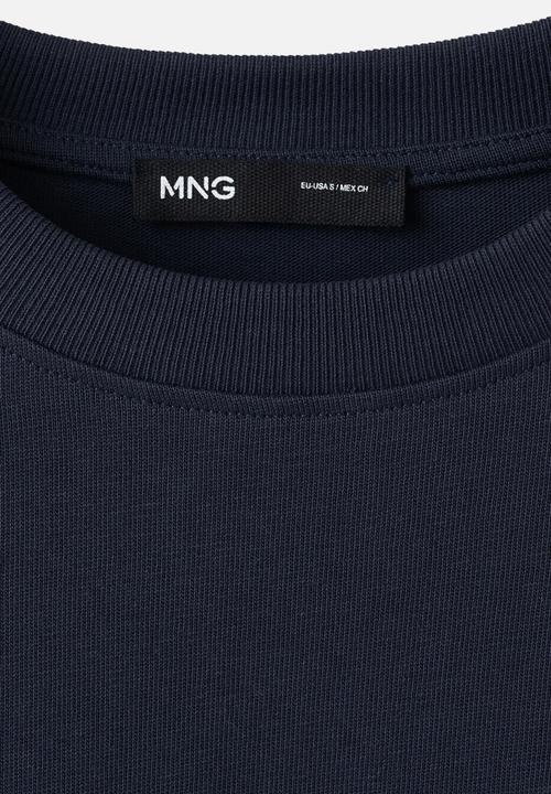 MANGO - T-shirt sita - navy